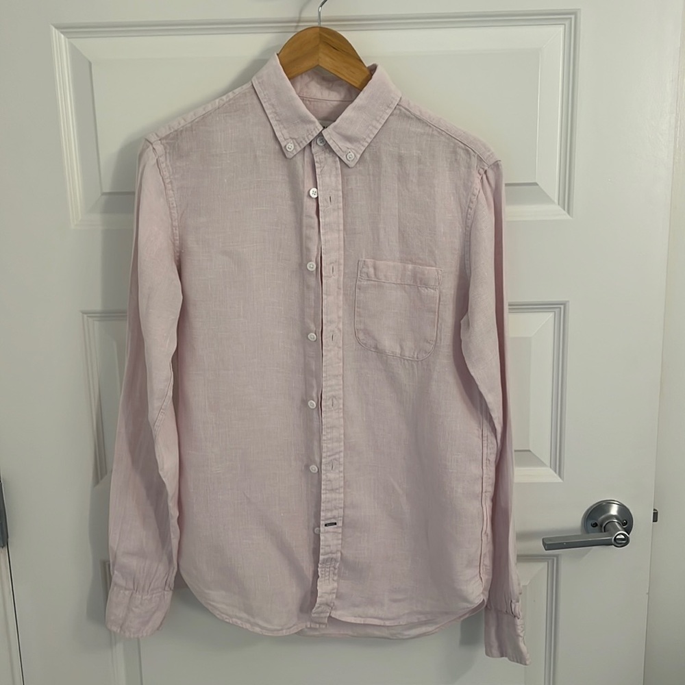 Club Monaco Pink & White Check Button Down Shirt